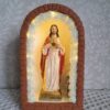 20260911_085921 Kapliczka duża, imitacja cegły, z LED oraz figurką Najświętszego Serca Pana Jezusa